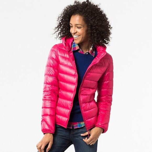 NWOT Uniqlo Packable ULTRA LIGHT DOWN Hooded PARKA in Hot Pink SOLDOUT ONLINE! - Picture 6 of 16